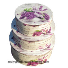 Forme ronde Décorative Rigide Carton Fleur Papier Stockage Cadeau Nesting Box